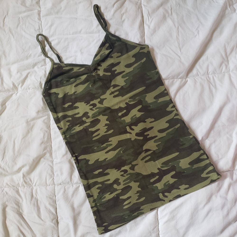 NWOT Ribbed Camo Cami